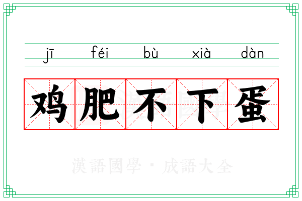 鸡肥不下蛋