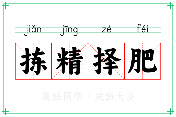 拣精择肥