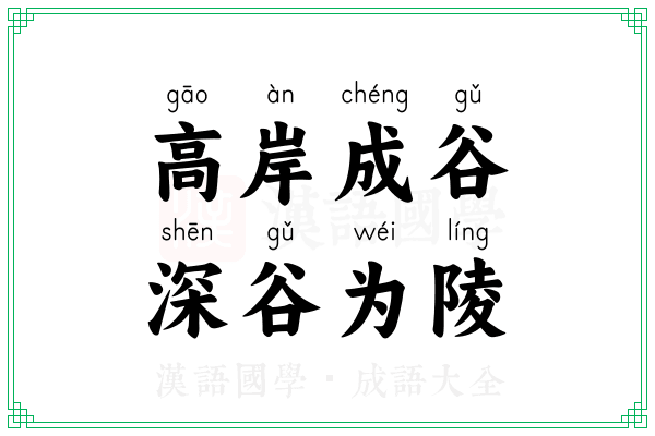 高岸成谷，深谷为陵